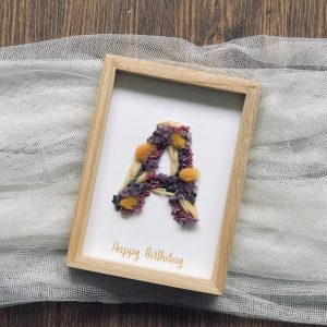 Alphabetic 3D Dried Flower Frame - A