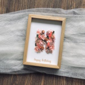 Alphabetic 3D Dried Flower Frame - N